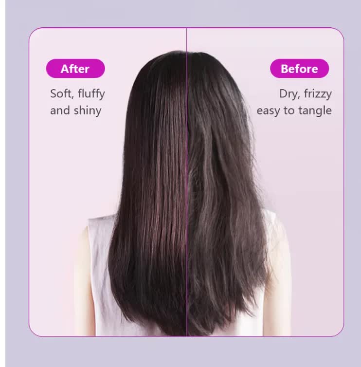 Self-Cleaning Hairbrush with One-Click Release | Massage Cushion Design, Anti-Frizz and Detangling Brush(purple)
